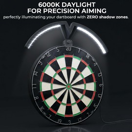 BrightArk Dart Board Light, 120° Professional Led Dartboard Light with 3 Meters UK Plug Power Cable, Securely Fits All Dart Boards, 6000K Bright Darts Lighting Accessories for Eliminating Shadows