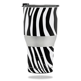 MightySkins Skin Compatible with RTIC Tumbler 30 oz. (2017) - Black Zebra | Protective, Durable, and Unique Vinyl Decal wrap Cover | Easy to Apply, Remove, and Change Styles | Made in The USA