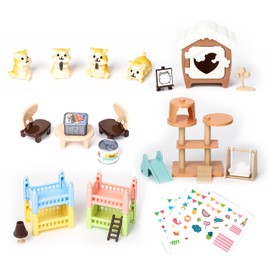 TQQFUN Pet Pretend Play Toys, 33 PCS Hamster Figures Playset Toy, Realistic Detailed Pet Care Center, Hamster Care Role Play Educational Toys, Gift for Kids Toddlers Boys and Girls