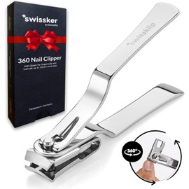Swissker by Swissklip Nail Clippers for Men & Women | Finger Nail Clippers for Adult with 360 Degree Rotating Head I Fingernail Clippers for Women I Surgical-Grade Stainless Steel Material