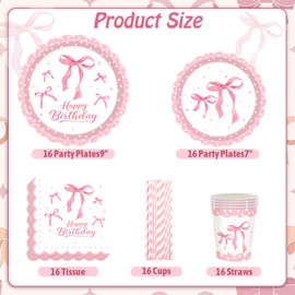 WINAROI Party Tableware Set, Birthday Decoration Party Tableware, Birthday Children's Birthday Decoration (Bow Tie)