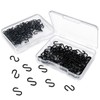 200PCS Mini Black S Hooks for Jewelry Hanging, Christmas Ornaments,