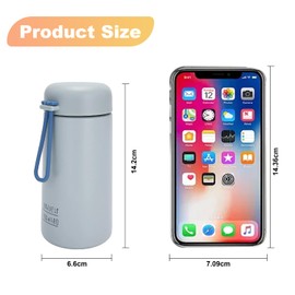 COBATANG Mini Water Bottle 9oz/200ml, Small Insulated Water Bottle for Hot&Cold Drinks, Stainless Steel Vacuum Cup with Carry Handle, Matte Insulated Sport Tumbler Leak Proof for School Travel Outdoor