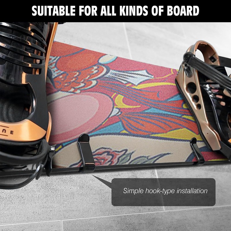 Horizontal Snowboard Wall Mount Clip Snowboard Wall Racks for Room,Garage