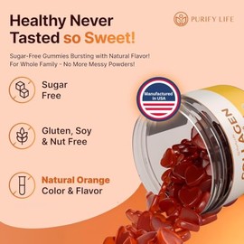 Collagen Gummies for Men and Womens Hair, Skin, and Nails  90ct  Joint Care Vitamin Supplement for Anti-Aging  Hydrolyzed Non Gelatin Non-GMO All     