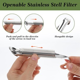2 Pcs Stainless Steel Tea Infuser for Loose Leaf, Stick Pipe Strainer, Long-Handle Tea Filters for Tea (Silvery, One Size)