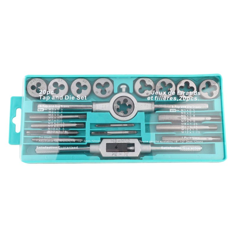 Tap Die Set, 20pcs Tap and Drill Set Metric Master