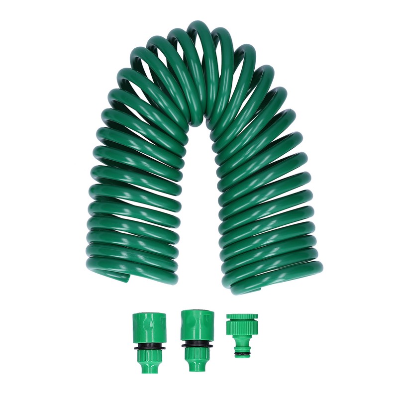 7.5M Coiled Water Hose Retractable Water Pipe Sprayer Connector Garden