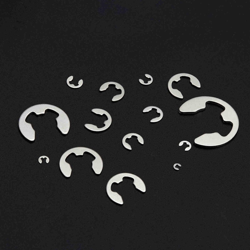 Litorange 390 Pcs E-Shape Snap Rings E-Clips 304 Stainless Steel