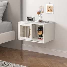 RoyalCraft Cube Storage Organizer with Acrylic Door, White Stackable Bookshelf, Modular Cubby Storage System, Cubby Organizer Wooden Display Shelf for Closet, Living Room, Bedroom, Apartment, Dorm