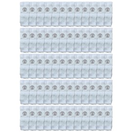 SOCKS'NBULK 60 Pairs Wholesale Bulk Sport Cotton Unisex Crew, Ankle, Tube Socks, Men Woman Children Sock Size 10-13" (Kids White Tube (6-8))