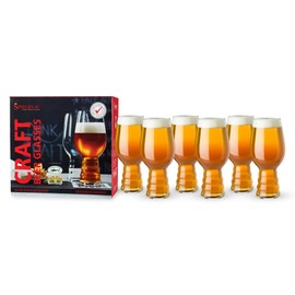 Spiegelau Craft Beer IPA Glass, Set of 6, European-Made Lead-Free Crystal, Modern Beer Glasses, Dishwasher Safe, Professional Quality Beer Pint Glass Gift Set, 19.1 oz