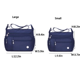 SYYHOME Women Shoulder Handbag Nylon Crossbody Bags Multipockets Purses Handbags Waterproof Messenger Bag (Small, Navy Blue)