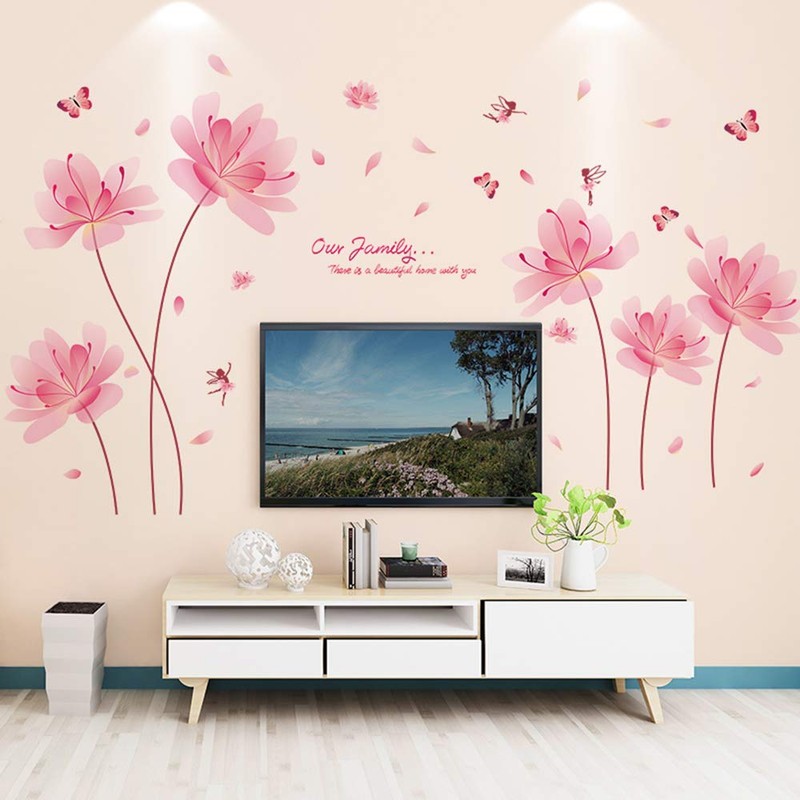 Fuji Toya M0383 Wall Sticker, Flower, Purple, Cute, Wall Decor,