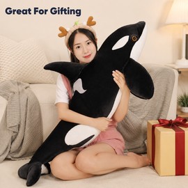 Orca Whale Plush Toy for Kids and Gifting - Lifelike Black Whale Stuffed Animal for Bedrooms, Playrooms, and Nurseries 70cm
