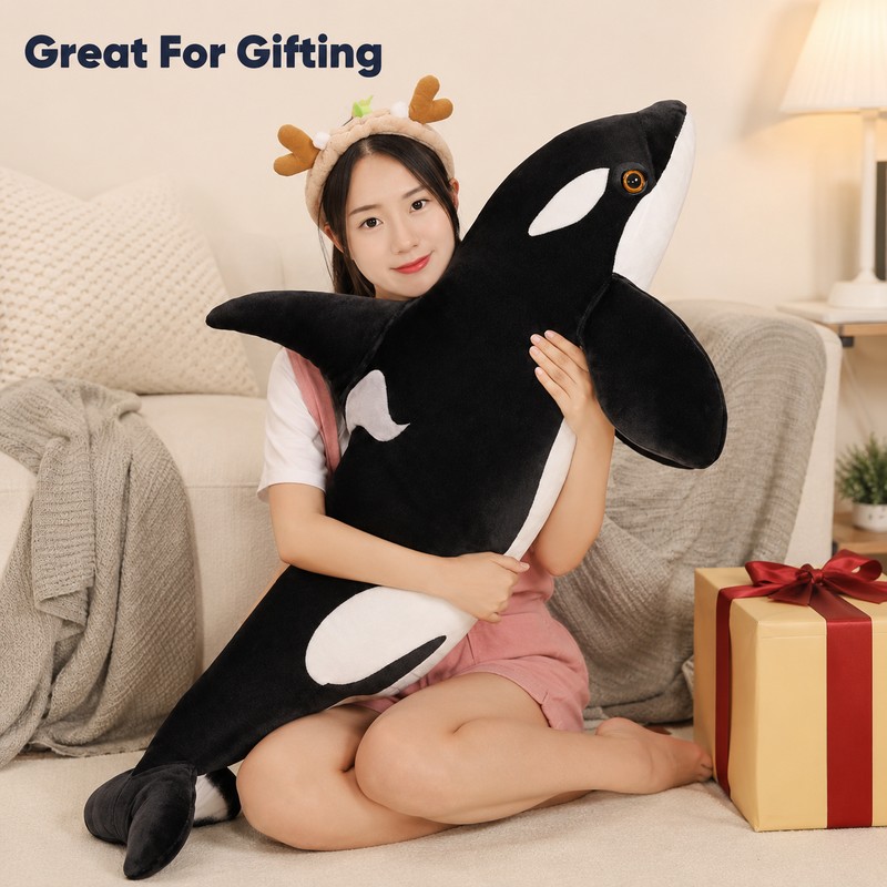 Orca Whale Plush Toy for Kids and Gifting - Lifelike