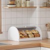 STDDRE Corner Bread Box for Kitchen Countertop Roll Top Bread