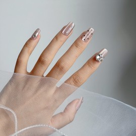 Missgooey Nail Tips, Short, Sanded, Natural Fit, 15 Sizes, 30 Pieces, Practice, Commercial Use, Self Gel Nails, Nail Tool Included