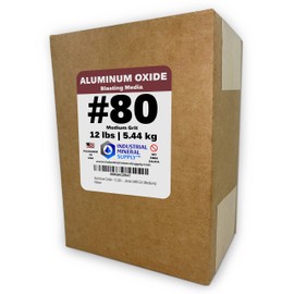 Aluminum Oxide - 12 LBS - Sand Blasting Abrasive Media for Sandblasters, Sandblast Guns and Blast Cabinets (#80 Grit (Medium))