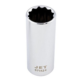 JET 671412-3/8-Inch Drive, 3/8', Deep, 12 Point, SAE Chrome Socket