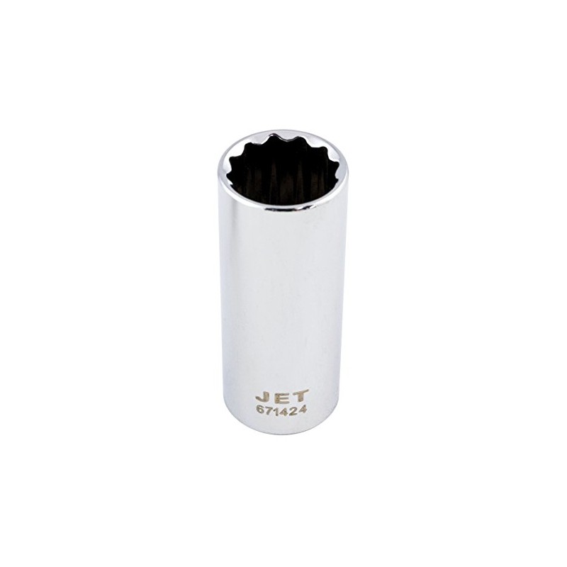 JET 671412-3/8-Inch Drive, 3/8', Deep, 12 Point, SAE Chrome Socket