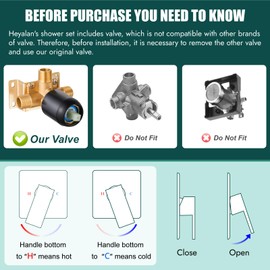 Heyalan Shower Faucet Set Square Stainless Steel Bathroom Rainfall Shower System One Handle Single Function Shower Trim Kit with Rough-in Valve Male Thread,Ceiling Mount,10 Inch,Oil Rubbed Bronze