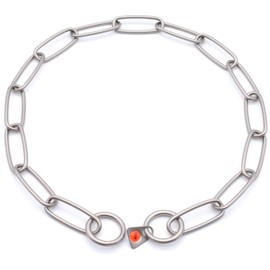 Herm Sprenger - Matte Stainless Steel Scratch Resistant Long Link Fur Saver Dog Collar - Professional Training Collar - Made in Germany (24in (61cm) x 3mm)