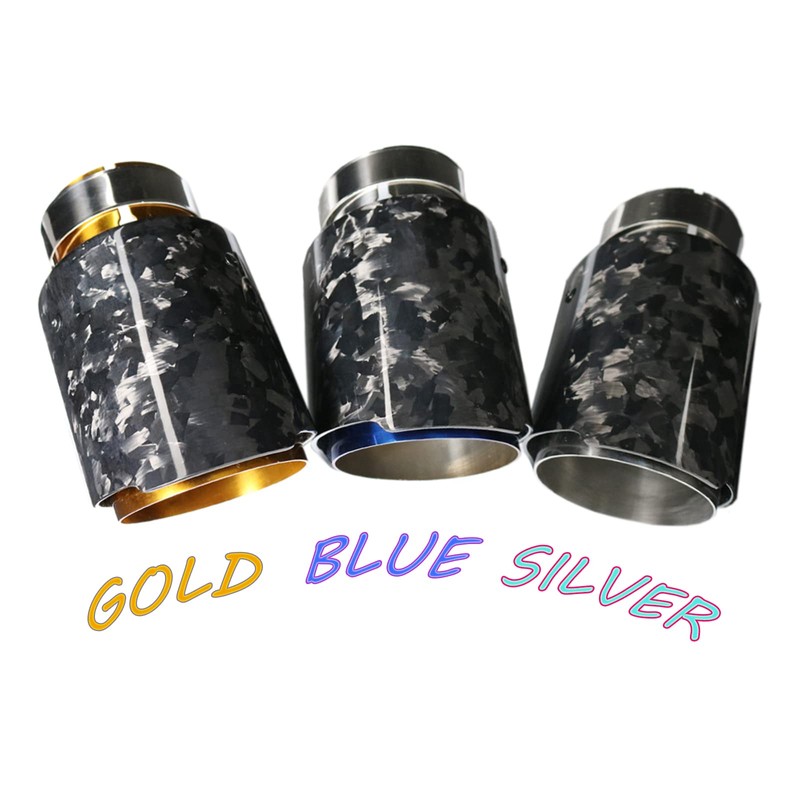Kipalm Carbon Fiber Exhaust Tip Bolt-On Exhaust Pipe Glossy Forged