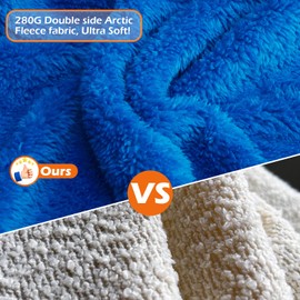 EXPAWLORER Soft Dog Bathrobe with Hood, Super Absorbent & Quick-Drying Dog Towels, Cozy Drying Coat for After Bath,Swimming, Blue M