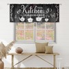 MESHELLY Black Kitchen Curtains 52Wx18H Inch Rod Pocket Farmhouse Valance