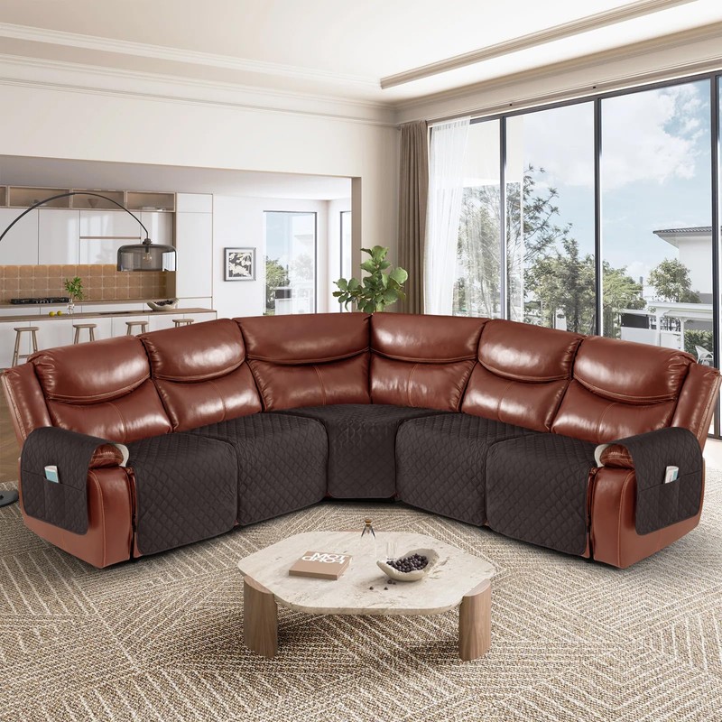 Ruaozz 100% Waterproof Armless Chair Cover for Sectional Recliner Sofa