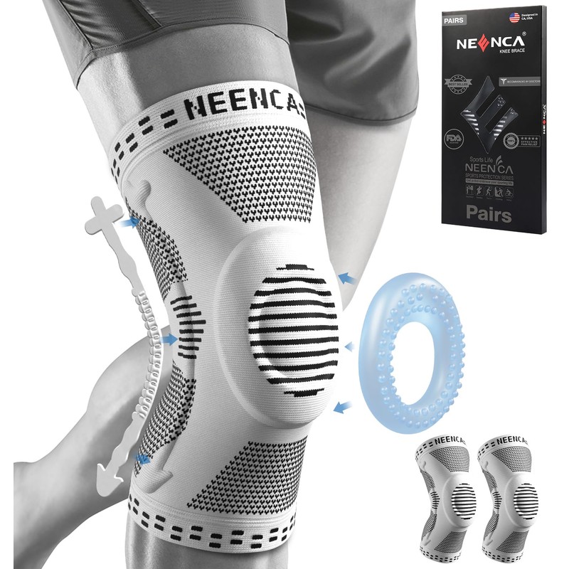 NEENCA 2 Pack Knee Braces for Knee Pain, Compression Knee