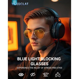 VUEECLAT 98% Orange Blue Light Blocking Glasses,Trendy Classic blue light glasses for woman men,Lightweight Gaming/Computer/Sleep Glasses for Relieve Eye Strain,Improve Sleep