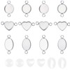 UNICRAFTALE 30 Sets Oval/Flat Round/Heart Bezel Blanks Stainless Steel Blanks