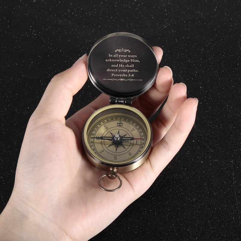 Baptism Gifts for Boys Men - Engraved Compass Christian Gifts