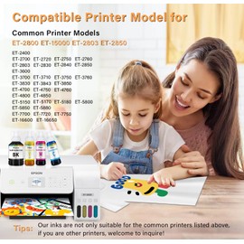 Welacer 200ML Cyan Sublimation Ink Autofill Bottles Refill for Epson ET-2803 ET-4800 ET-2800 ET-2850 ET-2400 ET-2850 ET-4850 ET-1500 etc. Inkjet Printers Heat Press Transfer on Mugs T-Shirt Tumblers