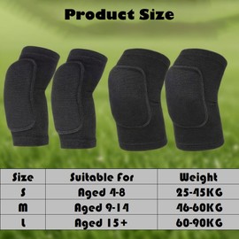 Volleyball Knee Pads and Elbow Brace Pads, Arm and Knee Protection Sleeves Set for Kids Youth Yoga Dance Football Basketball Running (Small)