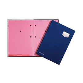 Pagna Unterschriftsmappe de Luxe 10-teilig, mit hochwertigem Kunststoff-Einband dehnbarem Rücken, rosa Löschkarton, blau