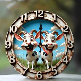 Secure Mounting 25x25cm Wood Wall Clock with Multiple Keyhole Hangerssheet size: 25*25cm/9.843*9.843inch, color: White