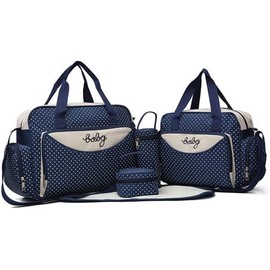 5PCS Diaper Bag Tote Set - Baby Bags for Mom Bleu