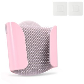 Shower Wall Hair Catcher - Reusable Hair Trap for Drain Protector, Hair Collector with Silicone Bristle, Shower Drain Hair Catcher for Bathroom Bathtub, Easy to Clean & Detachable, Pink