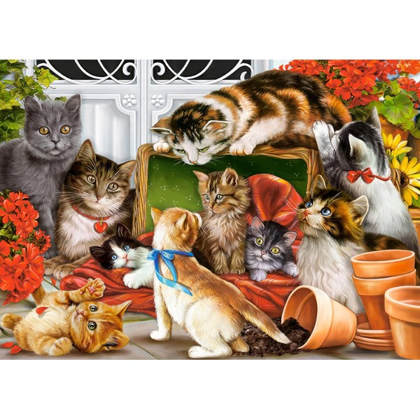 Jigsaw Puzzles for Adults 1000 Piece Cats in Garden 27.56