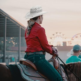 GEMVIE Cowboy Cowgirl Summer Straw Hat Wide Brim Hollow Out Cowboy Beach Sun Hats for Women Ladies White