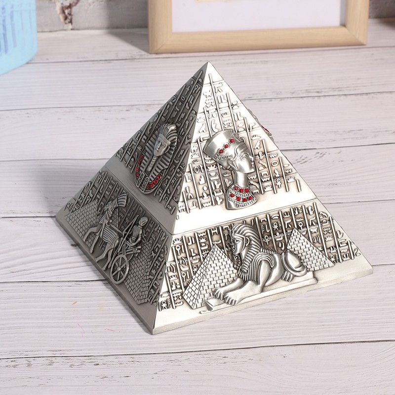 Metal Ashtray Innovative Decor Gifts Smoking Set Egyptian Pharaoh Pyramid