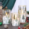 Impress Life Christmas Tree Glass Flameless Candles with Remote Battery