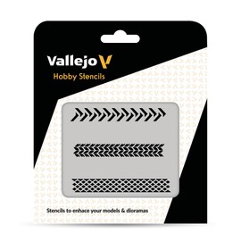 Vallejo Airbrush Stencil ST-TX002 Tyre Markings 125 x 125 mm Texture Effects