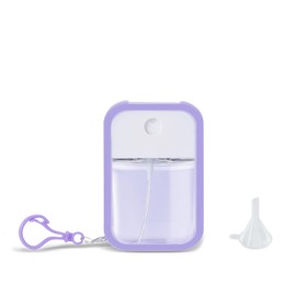 Zuhose Mini Refillable Perfume Spray Bottle with Silicone Case Compatible with Touchland Hand Sanitizer Spray (Fit for 1 FL OZ/30 mL Ver), Keychain + Funnel for Power Mist and Glow Mist