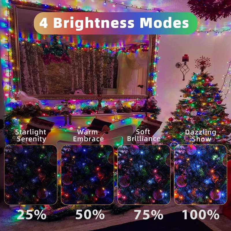 XmasBokeh String Lights Plug 300LED 30m Multicolor 8 Modes Timer