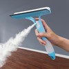 3-in-1 Window Cleaning Squeegee with Built-In Spray Bottle, Dual-Sided Sponge