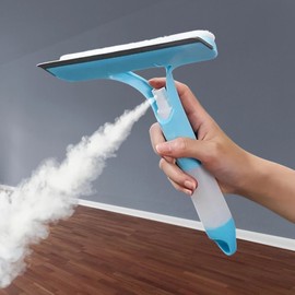 3-in-1 Window Cleaning Squeegee with Built-In Spray Bottle, Dual-Sided Sponge and Scraper for Shower Glass, Mirrors, Car Windows, Outdoor and Home Use